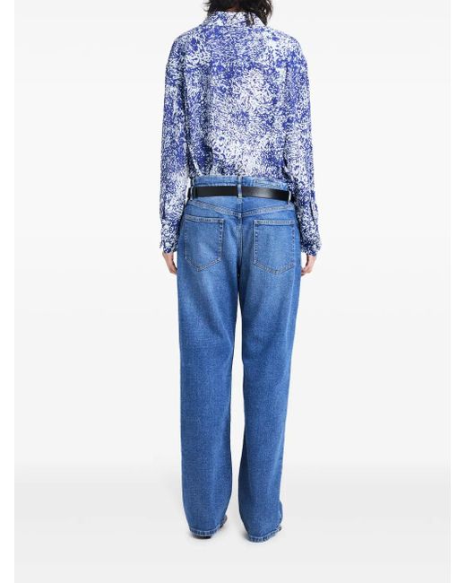Proenza Schouler Blue Norman Abstract-Print Blouse