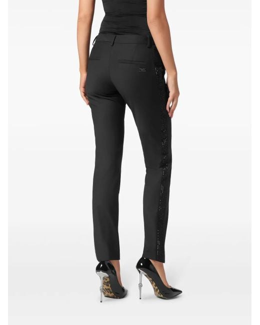 Philipp Plein Black Office Wool Trousers