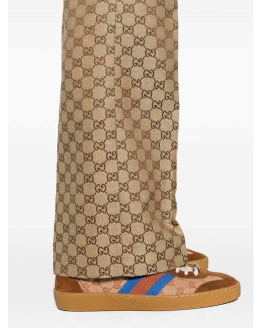 Gucci Natural Gg Supreme Linen Trousers for men