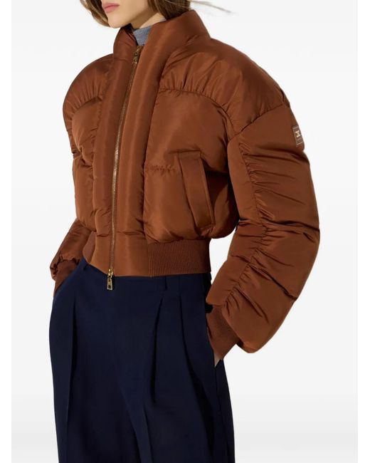 Elisabetta Franchi Brown Down Jacket