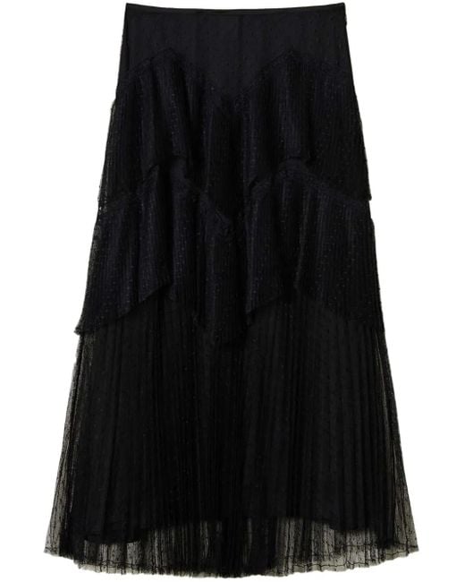 Twinset Gelaagde Plooirok in het Black