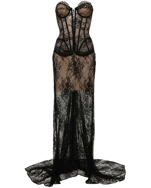 GIUSEPPE DI MORABITO Black Lace-Detail Gown