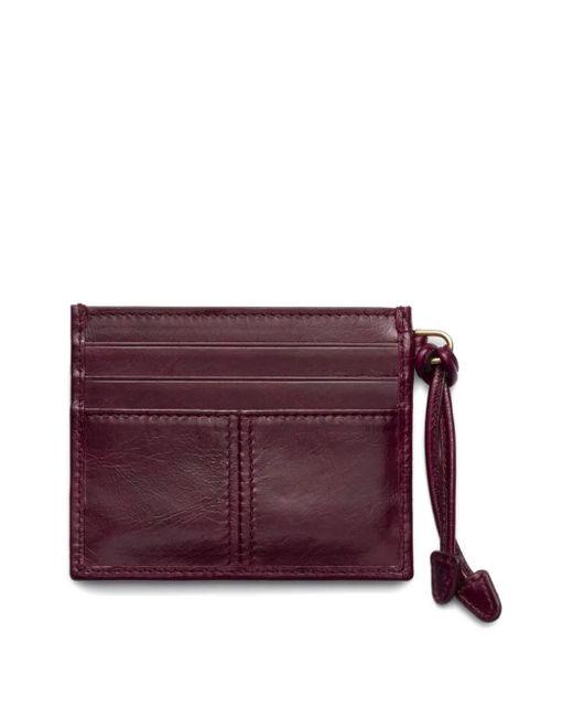 Prada Purple Leather Logo Card Holder