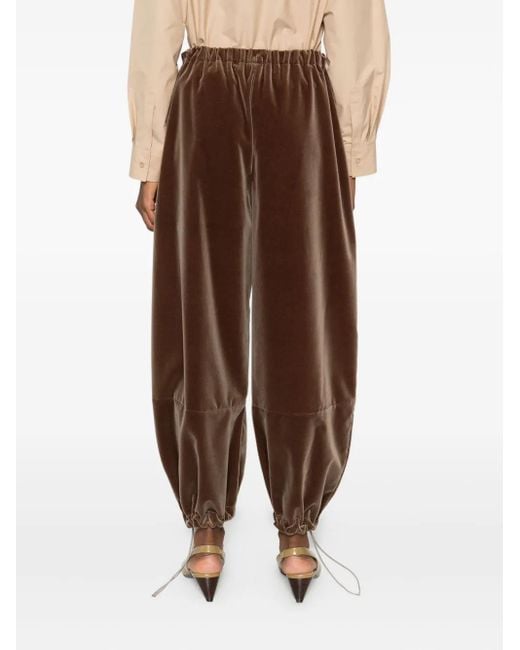 Fabiana Filippi ベルベット パンツ Brown