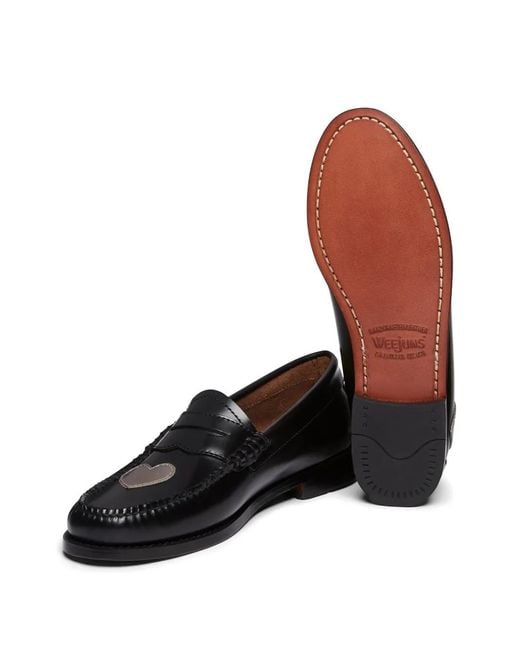 G.H.BASS Black Weejuns Love Penny Loafers