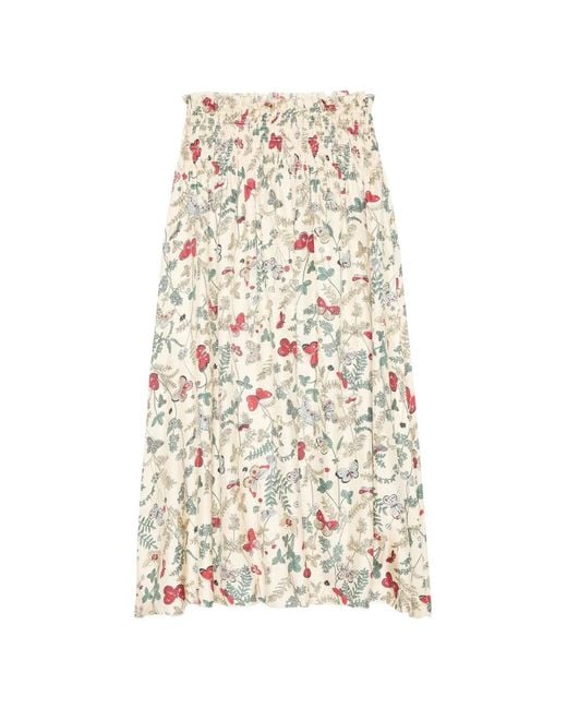 The Great White The Canary Floral Midi Skirt