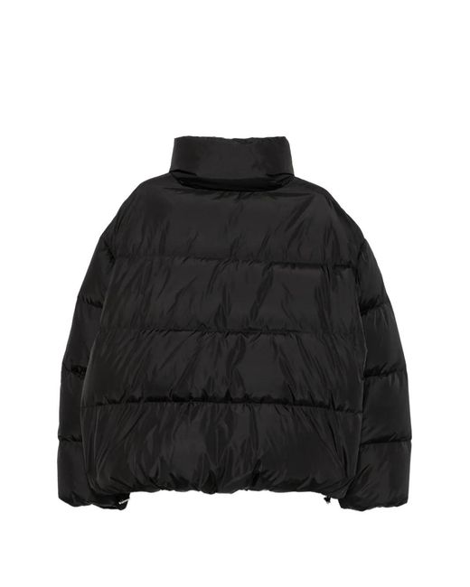 DSquared² Black Quilted High-Neck Puffer Jacket
