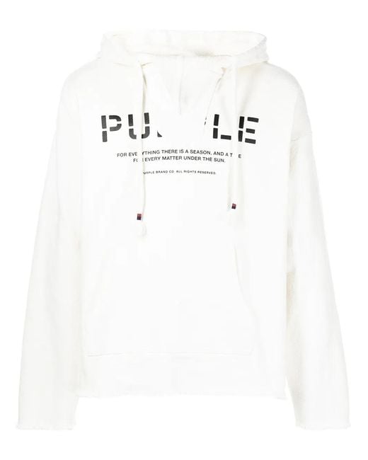 Purple Brand White Beach Graphic Print Hoodie for men
