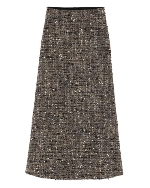 Giambattista Valli ツイード ブークレ スカート Brown