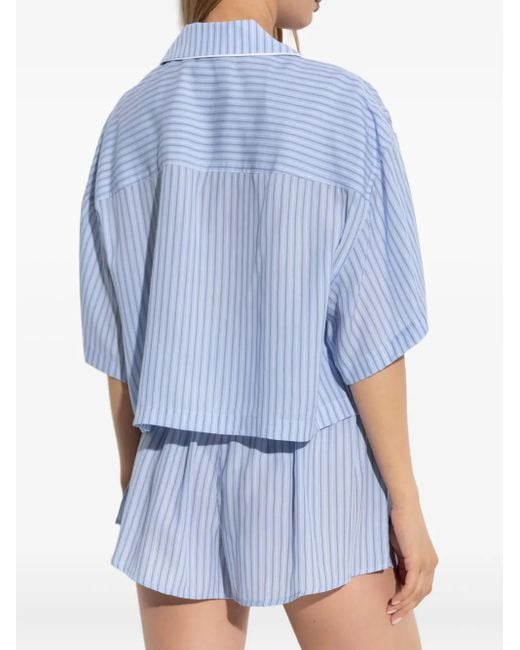 Alexander Wang Gestreepte Shorts Met Elastische Tailleband in het Blue