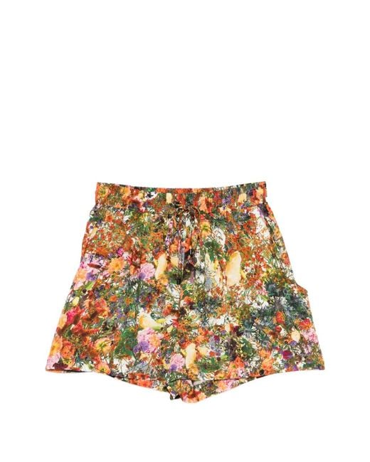 Osklen White Floral Drawstring Shorts