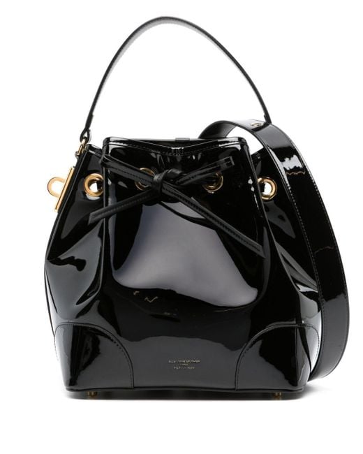 Alexandre Vauthier Black Medium Bbag Patent Leather Bucket Bag