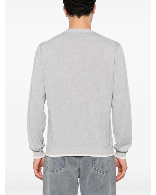 Maison Kitsuné Gray Fox-Motif Knitted Jumper for men