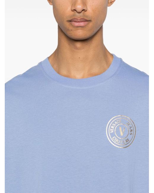 T-shirt con stampa di Versace in Blue da Uomo