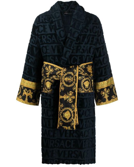 blue versace bathrobe