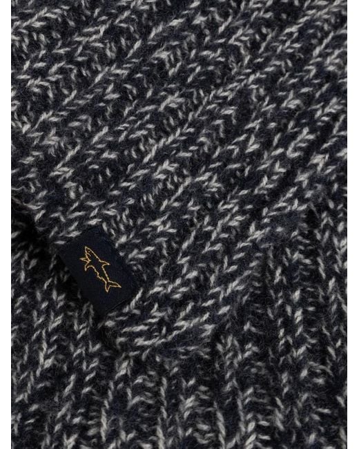 Paul & Shark Black Logo-Patch Scarf