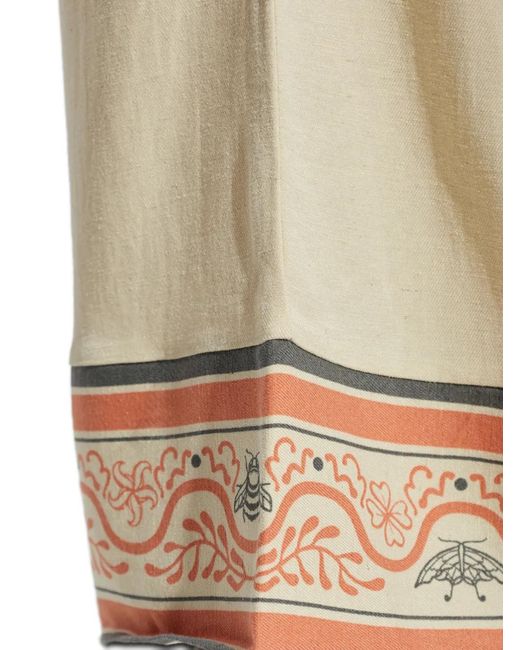 Hanro Natural Drawstring-Waist Patterned-Hem Trousers