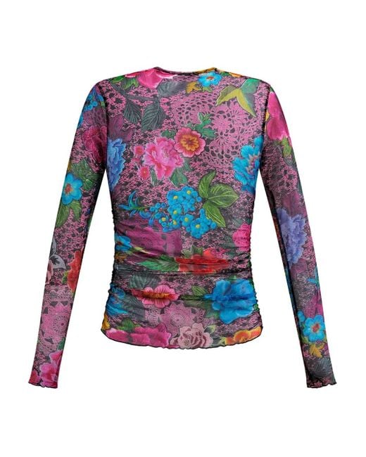 Area Blue Floral-Print Top