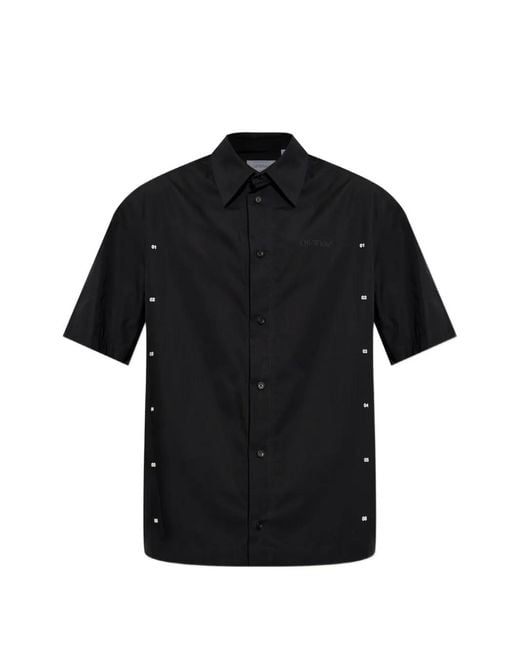 Off-White c/o Virgil Abloh Black Logo-Print Short-Sleeve Shirt for men