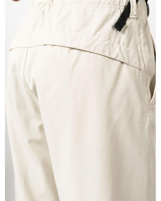 Stone Island Natural Strap-Detail High-Rise Tapered-Leg Trousers for men