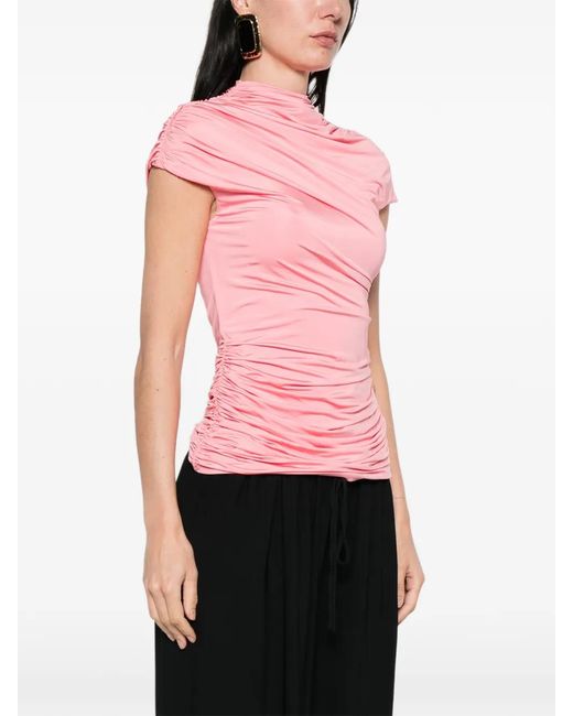 Self-Portrait Pink Draped Top