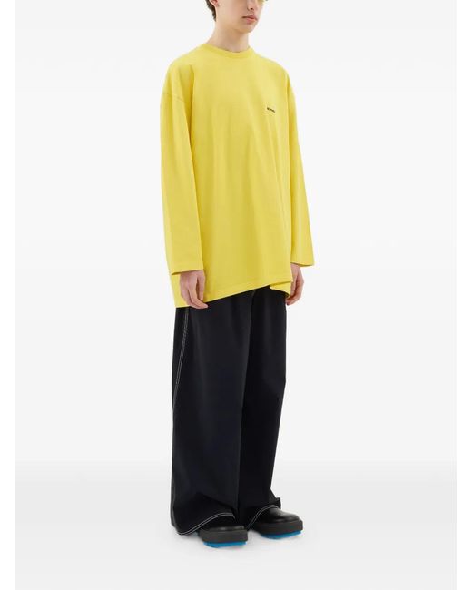 Sunnei Yellow Mega Long-Sleeve T-Shirt