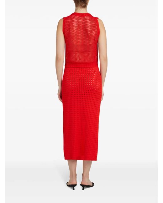 Top June de punto Cashmere In Love de color Red