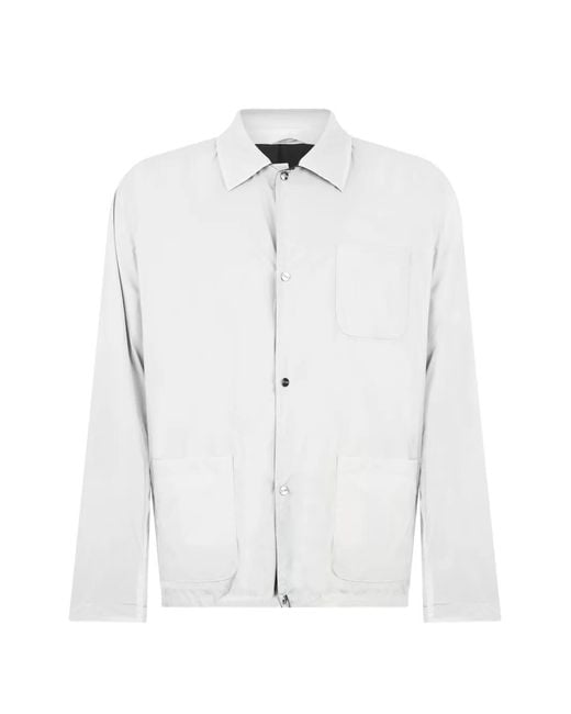 Herno White Button-Up Patch-Pocket Shirt Jacket for men