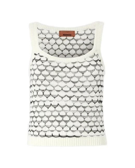 Missoni White Openwork Top