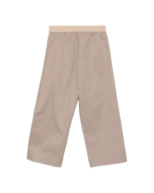 Alpha Studio White Cropped Trousers