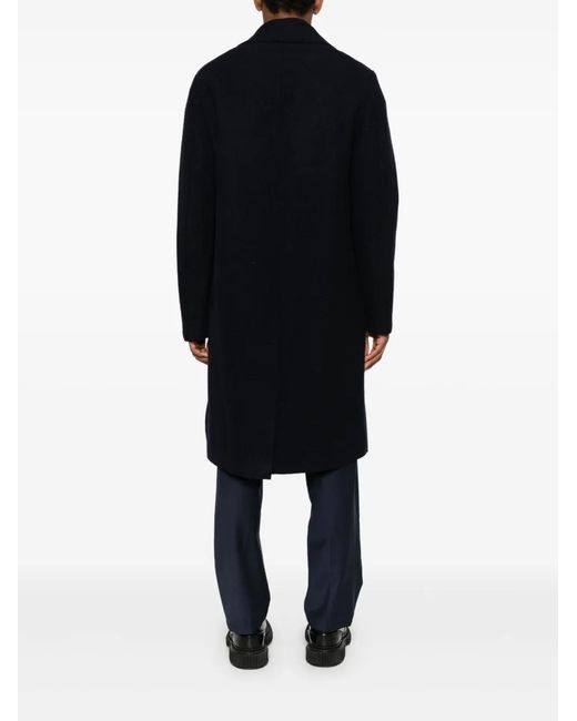 Harris Wharf London Black Double-Breasted Wool Coat for men