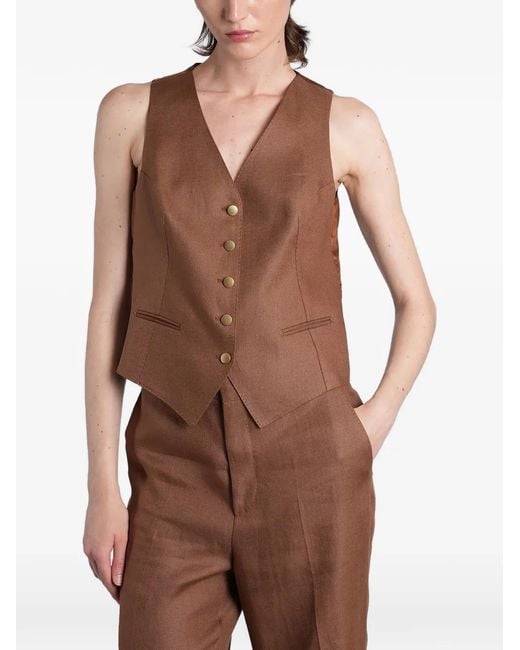 Chaleco Gail Con Botones Tagliatore de color Brown