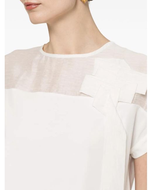 Nissa White Bow Detail Blouse