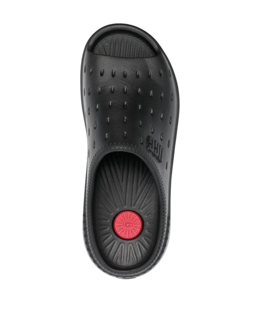 Ugg Gray Slide It Logo-Embossed Sandals for men
