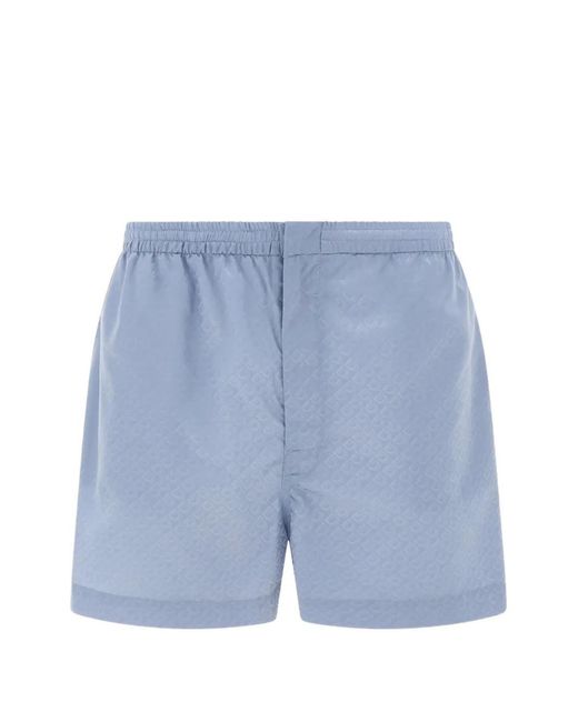 Ferragamo Blue Gancini Jacquard Swim Shorts for men