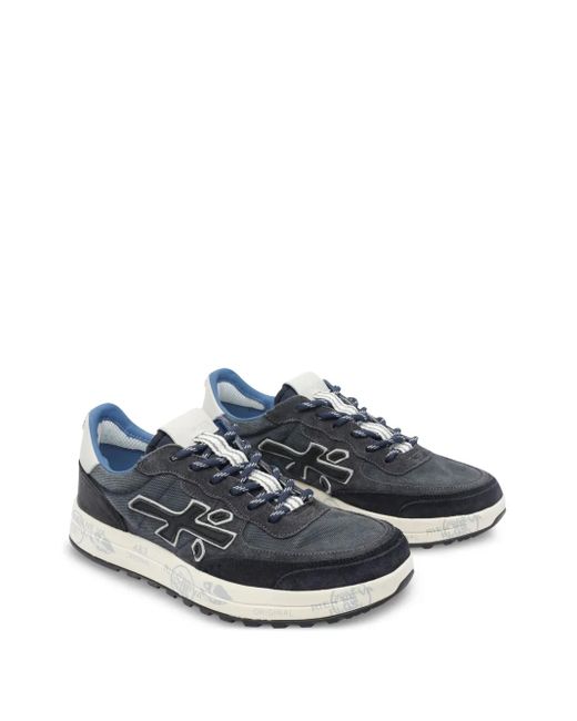 Premiata Blue Nous Lace-Up Suede Sneakers for men