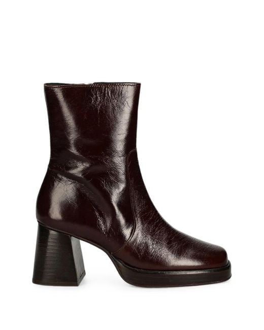JONAK PARIS Brown Brigand Platform Square-Toe Boots