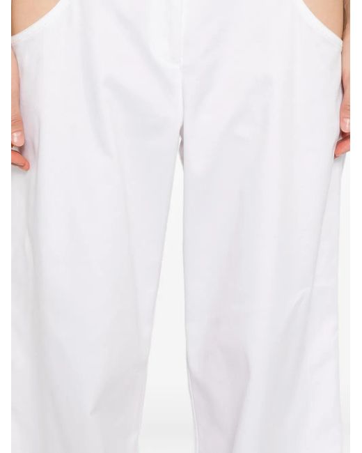 BLAKLACE White Open-Pocket Trousers