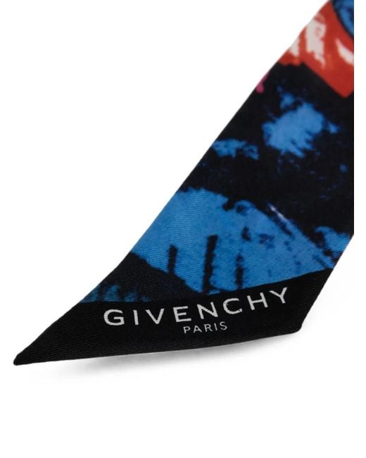 Givenchy Red Abstract-Print Silk Scarf