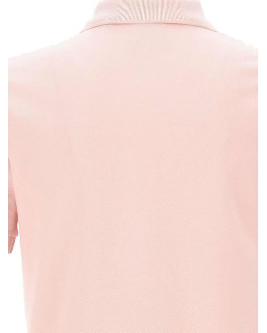 Boss Pink Polo En Coton Stretch À Patch Logo for men
