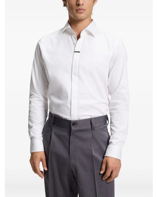 HUGO White Buttoned Long-Sleeve Shirt for men