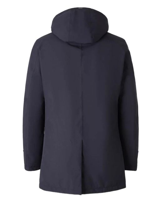 Herno Blue Drawstring-Hood Coat for men