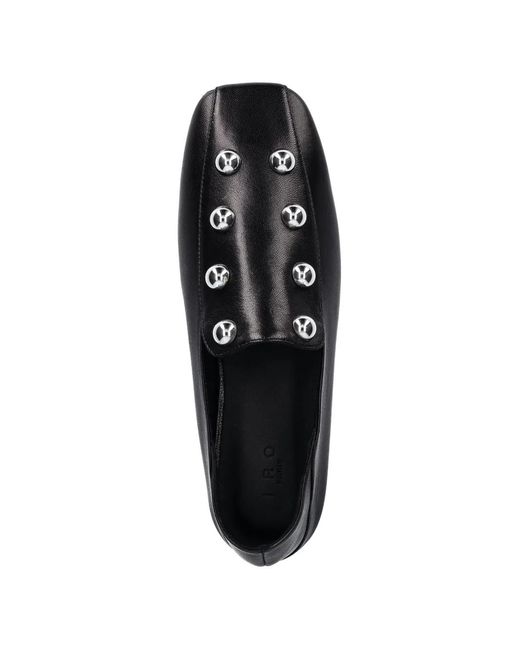 IRO Black Stud-Embellished Loafers