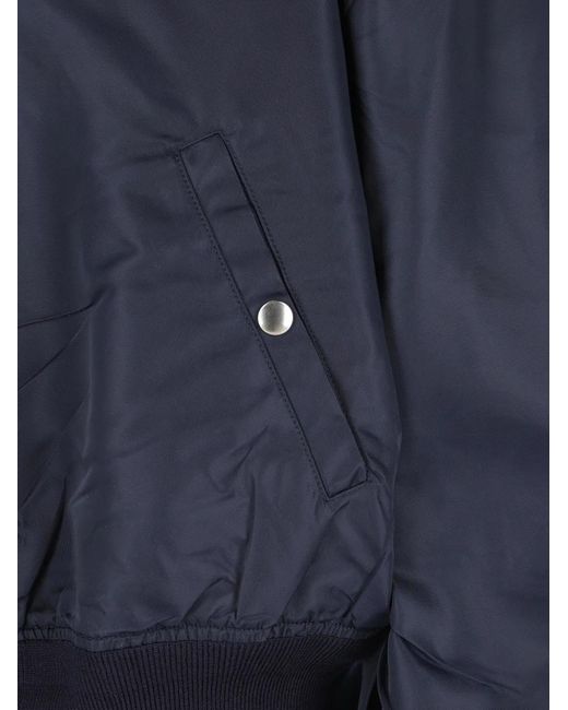 Prada Blue Logo-Plaque Bomber Jacket