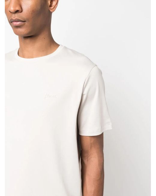 Herno White Logo-Plaque Cotton T-Shirt for men