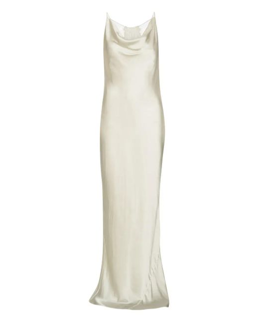 ROTATE BIRGER CHRISTENSEN White Abendkleid mit drapiertem Ausschnitt