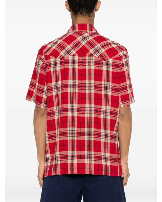 Bally Red Western Plaid-check Shirt for men