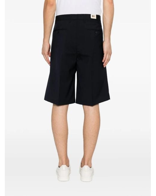 Briglia 1949 Black Pleated Button Shorts for men