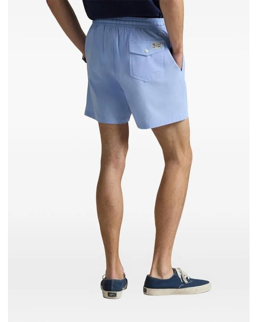 Polo Ralph Lauren Blue Traveller Logo-Embroidered Swim Shorts for men