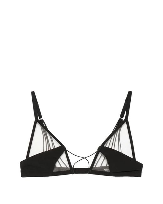 Rick Owens Black X Livy Raw District Lace Triangle Bra
